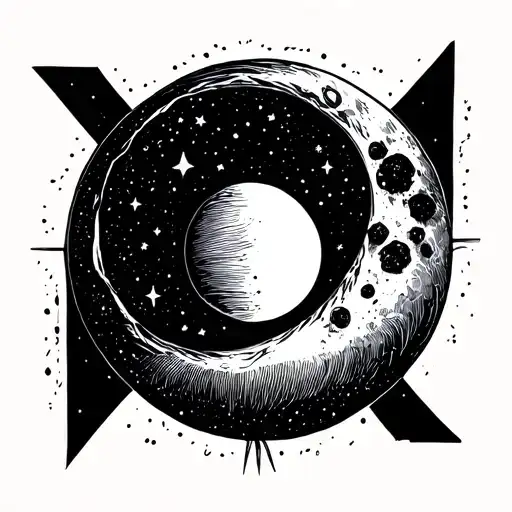 Simple V With Moon With Thin Line