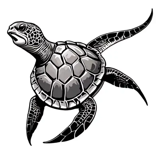 Turtle In A Manta Polynesian Ray