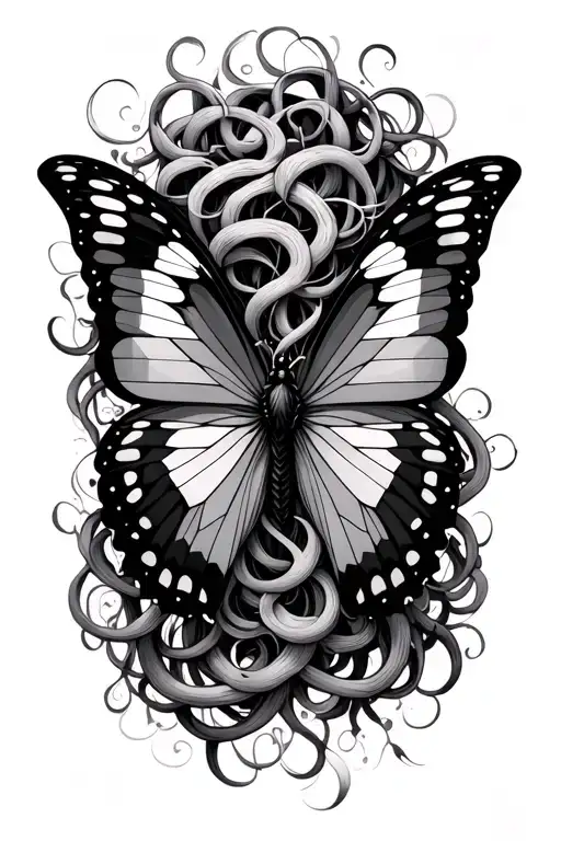 Medusa Shadow Butterfly's Geometric Design Incorporating