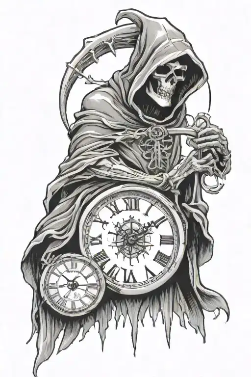 Grim Reaper With Clock
