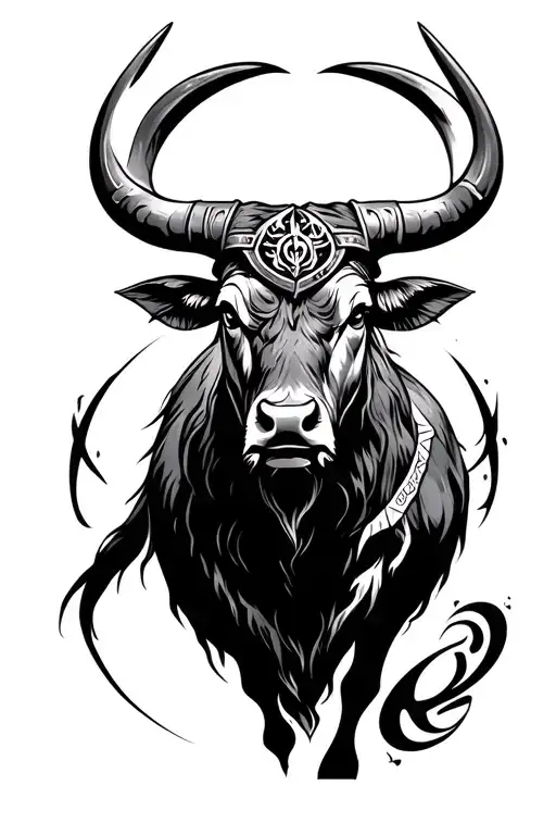 Viking Gods And Symbols Inspired Tattoo And Zodiac Sign Taurus Bull