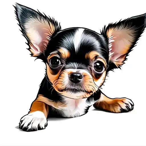 Black Tan White Chihuahua Puppy
