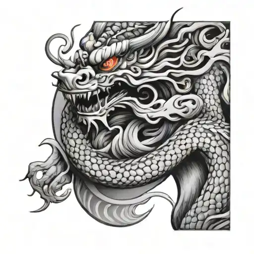 Japanese Dragon Wrapped Round Japanese Temple