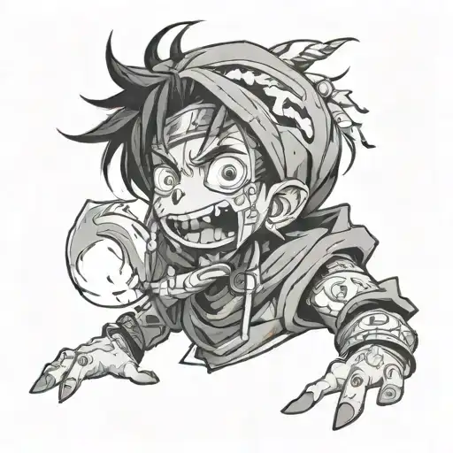 A Whimsical Anime Character With Exaggerated Features And Crazy Expressions