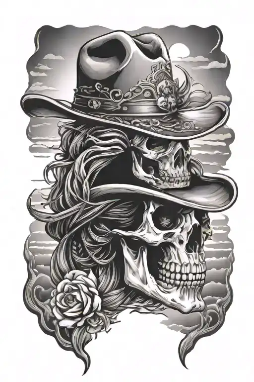 Cowboy Skull Sunset