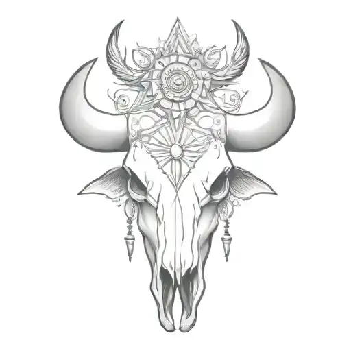 A Bull Skull And An All Seeing Eye Surrounded