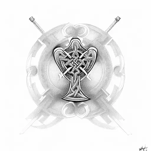 Celtic Cross With Shamrock