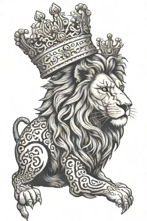 Lion Wearing Crown Royalty Power Jacket