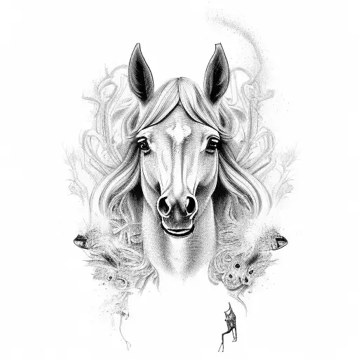 Ai Horse Nature Flowing