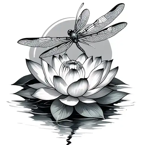 Lotus And Dragonfly