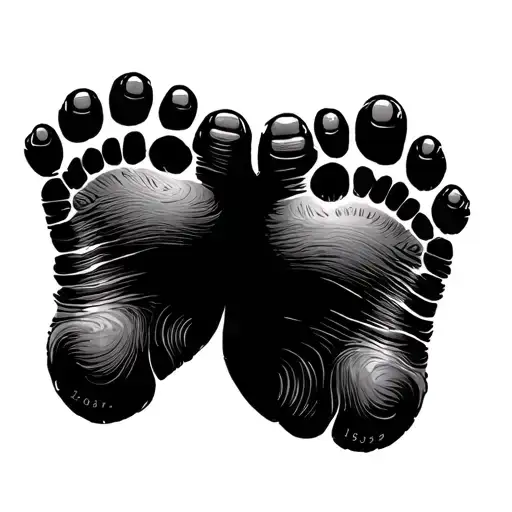 Baby Foot Print With Name And Date