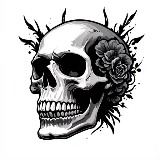Stencil Of A Skull