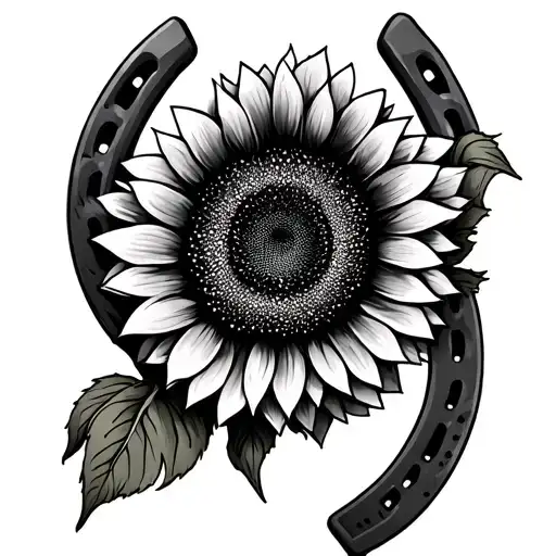 Horse Shoe And Sunflower