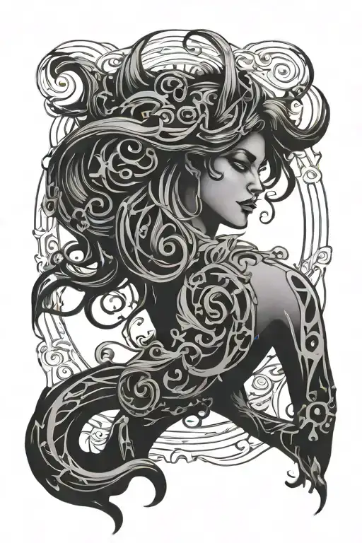 Gothic Aquarius Zodiac Sign