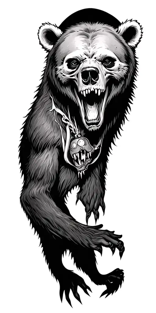 Growling Bear And Death