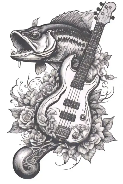 Bass Guitar Nature Inspired