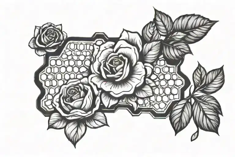 Rose And Honeycomb Pattern