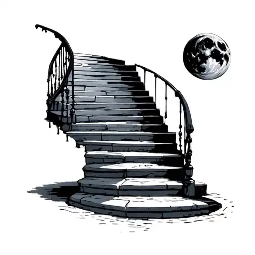 Stairs And Moon