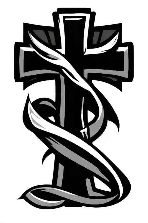 Christian Tattoo Not Complicated Styled Cross