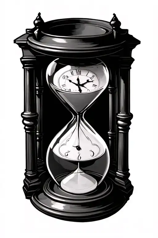 Hour Glass With Grandfather Clock Inside