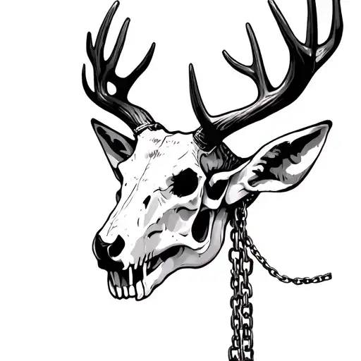 Deer Skull With Chains