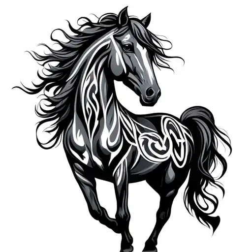 Tribal Horse With Embedded Name