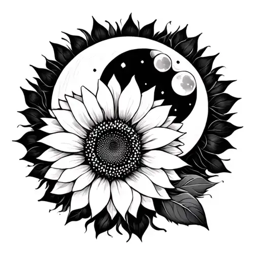 Sunflower And Moon