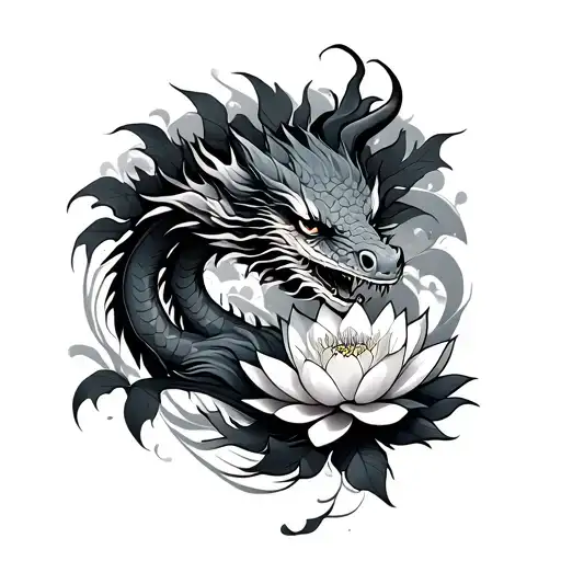 Dragon And Lotus Blossom