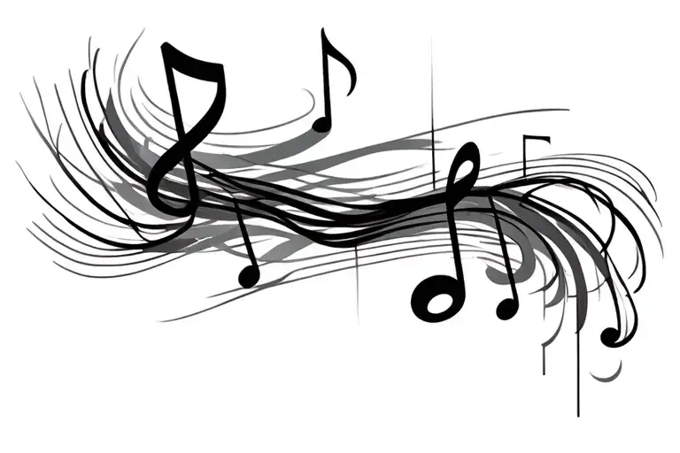 Horizontal Lines That Turn Into Music Notes