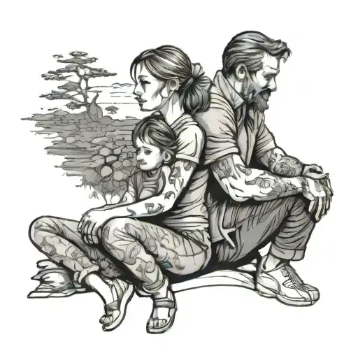 Father Daughter Sitting