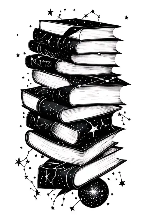 Books With Titles Surrounded By Star Constellation