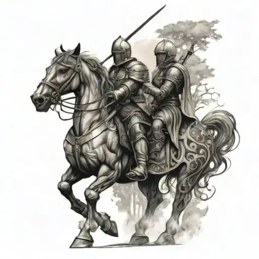 Knight And Maiden Forest Road Leading