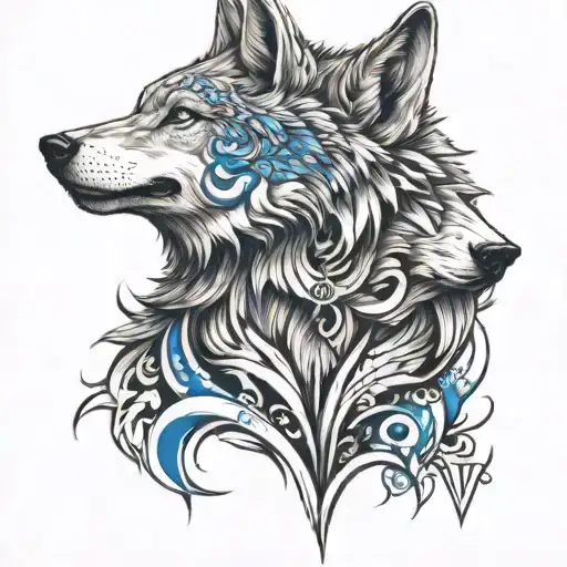 Wolf With Blue Eyes