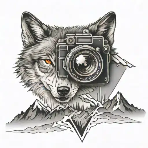 Camera Wolf And Mountains Inside