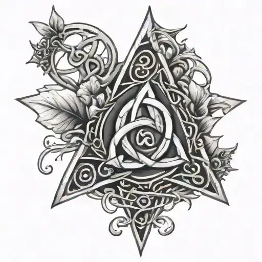 Triquetra And Thorn Crown Surrounded