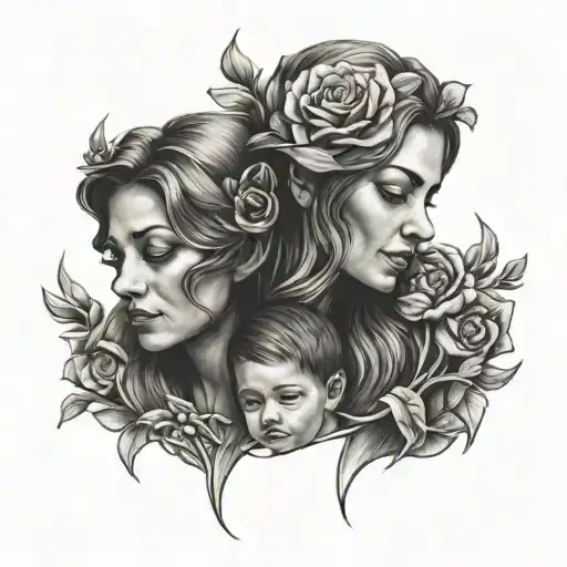 Mother And Two Sons