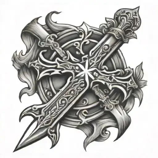 Christian Cross With Sword