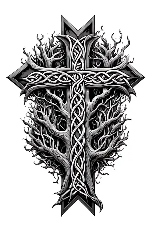 A Celtic Tree Of Life Made In To A Cross