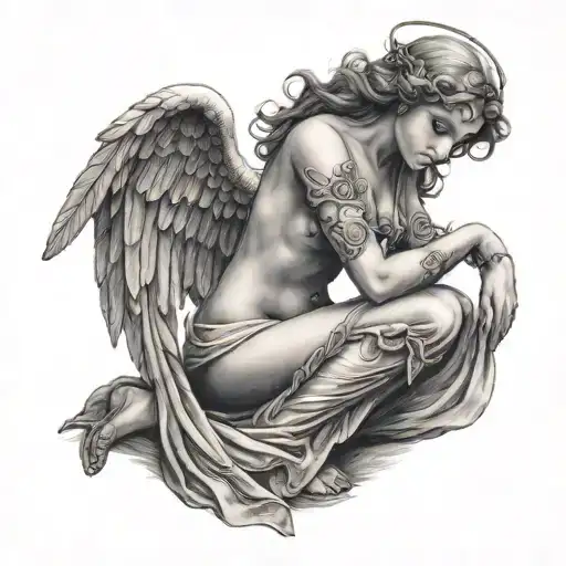 Angel Women Kneeling Angel