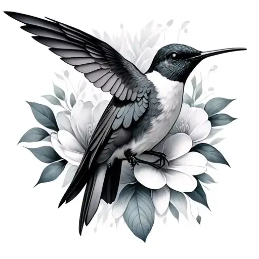 Black And White Hummingbird