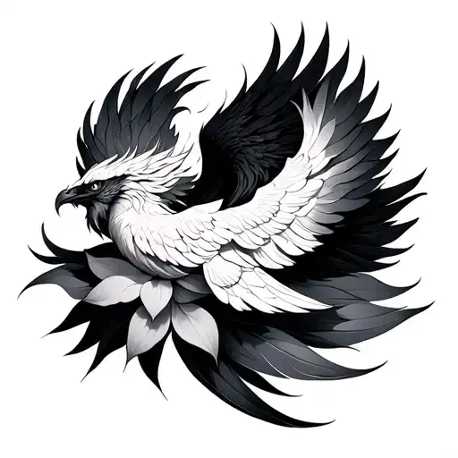 Phoenix Rising From Lotus