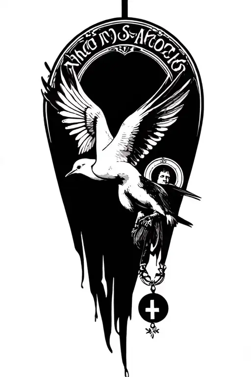 Swallow And Saint Christopher Medallion