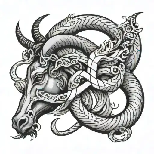Capricorn Zodiac Sign Intertwined