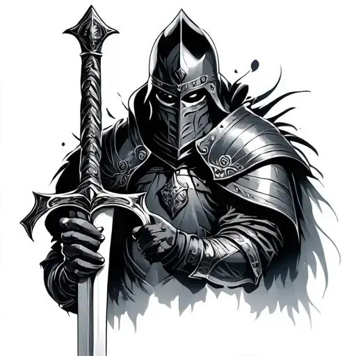 Knight Holding A Sword
