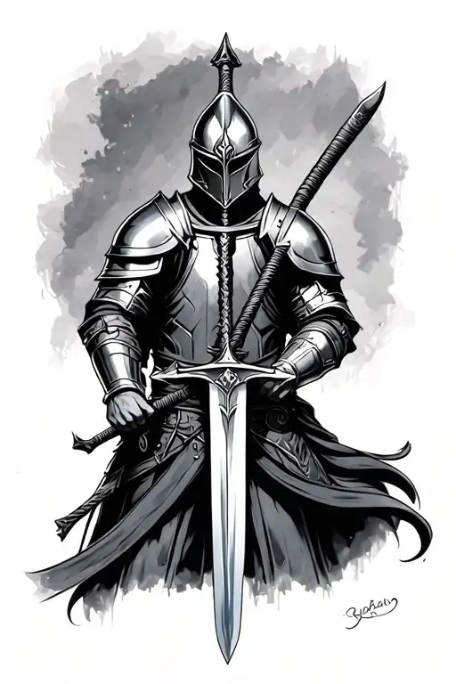 Knight Holding A Sword