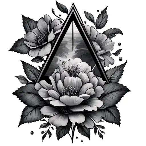 Triple Triangle With Birth Flowers