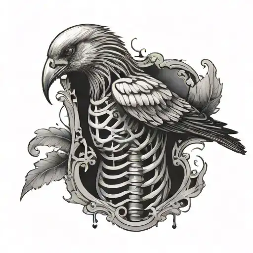 Bird Inside Ribcage Trying To Escape