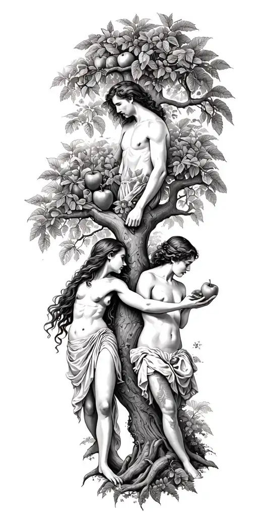 Tree Of Knowledge Adam And Eve Eating The Apple