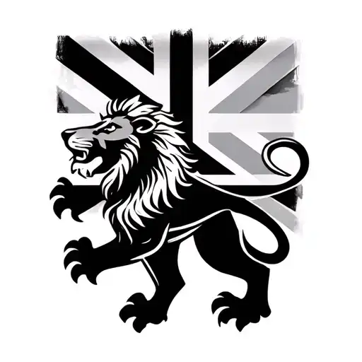 English Flag And Lion