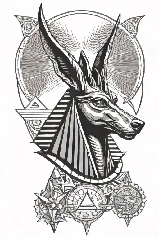Anubis Egypt Pyramid Sun